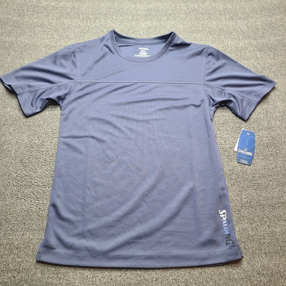 Spalding Gym Essentials T-Shirt Mens S Crown Blue NEW RLG0002 Mesh‎ Athletic Top